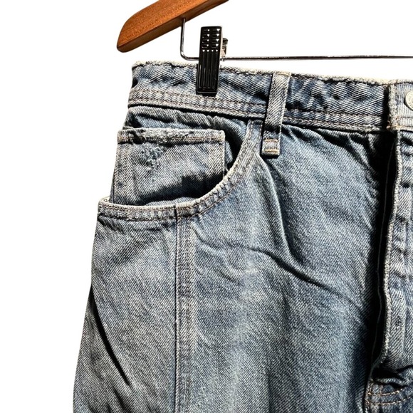 NEW Free People We The Free Distressed Denim Midi Skirt Size 31 - Picture 3 of 6